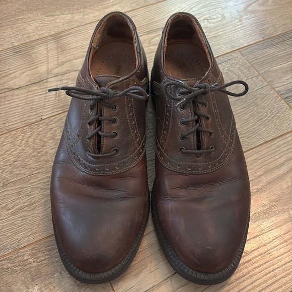 Johnston & Murphy Dress Shoes Mens 10 M Passport Saddle Oxford Brown Low 20-3606